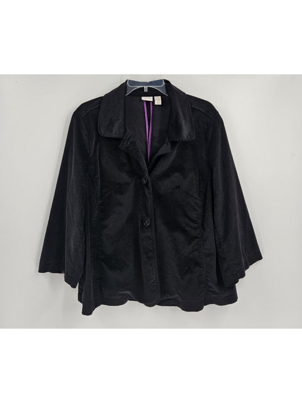 Venezia Black Faux Suede Stretch Blazer Jacket Plus 14/16 Shacket
